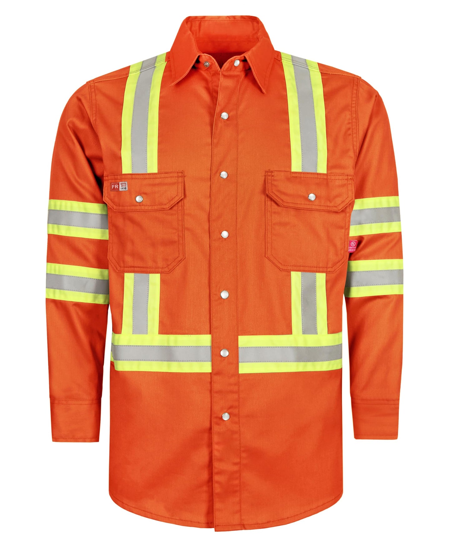 TICOMELA FR Shirts for Men High Visibility/Hi Vis Flame Resistant/Fire Retardant Shirt 6.5oz Men's Welding Shirts