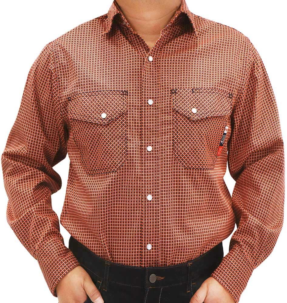 BOCOMAL FR Shirts Flame Resistant NFPA2112/CAT2 6.5oz Light Weight Printed Fire Retardant Plaid Shirt