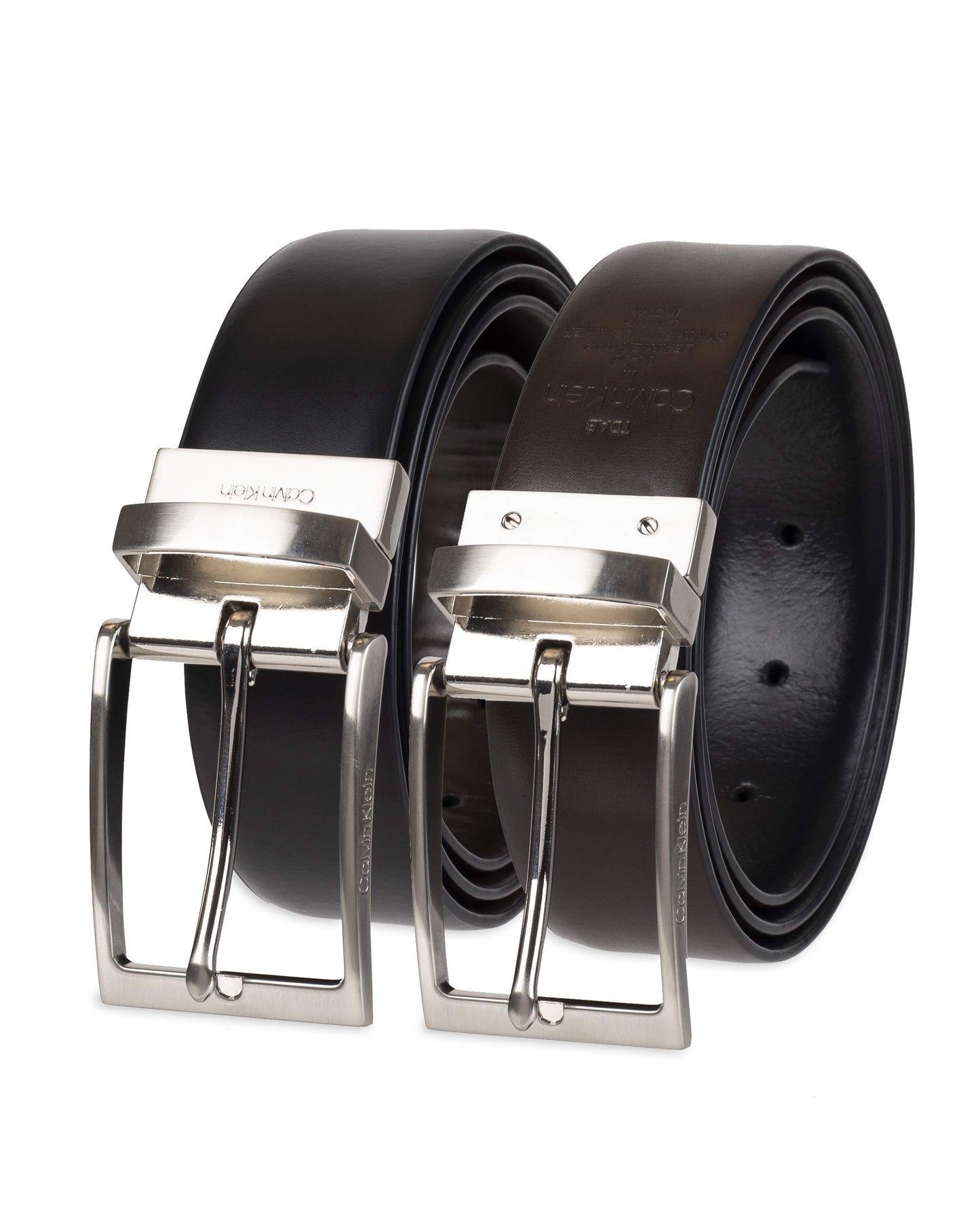 Calvin Klein Men's Two-in-One Reversible Rotative Buckle Casual Dress Belt