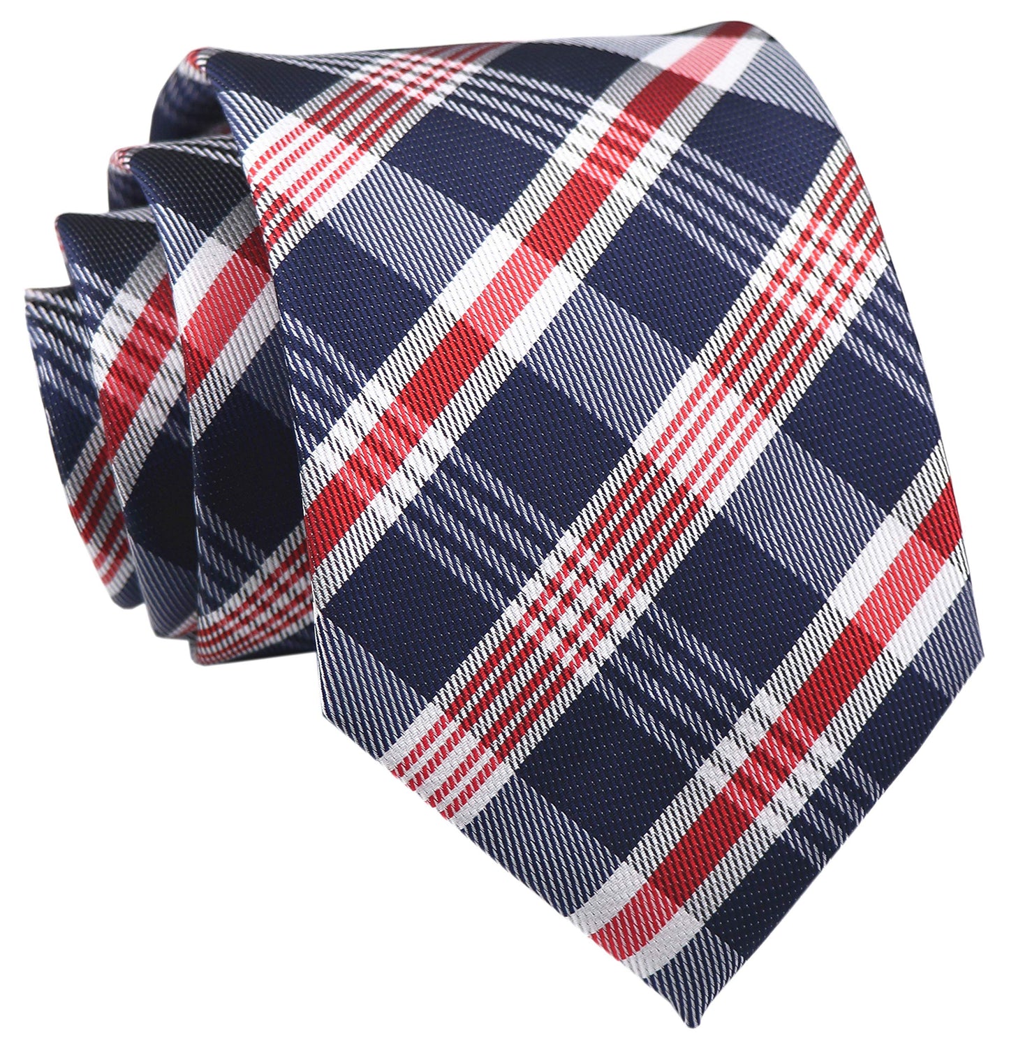 Kihatwin Men's Gingham Check Stripe Ties Pattern Business Formal Designer Neckties 3.15"