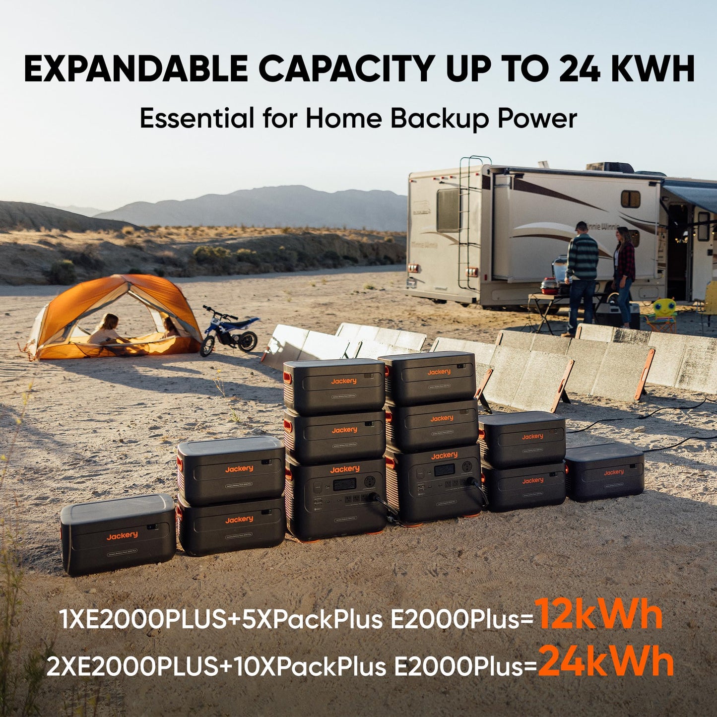 Jackery Portable Power Station Explorer 2000 Plus, Solar Generator with 2042Wh LiFePO4 Battery 3000W Output, Expandable to 24kWh 6000W, for Outdoor RV Camping & Emergency (Solar Panel Optional)