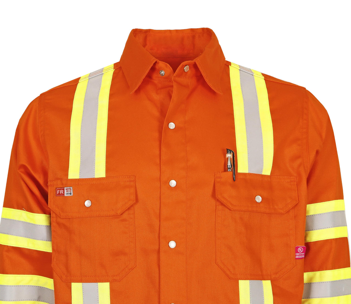 TICOMELA FR Shirts for Men High Visibility/Hi Vis Flame Resistant/Fire Retardant Shirt 6.5oz Men's Welding Shirts