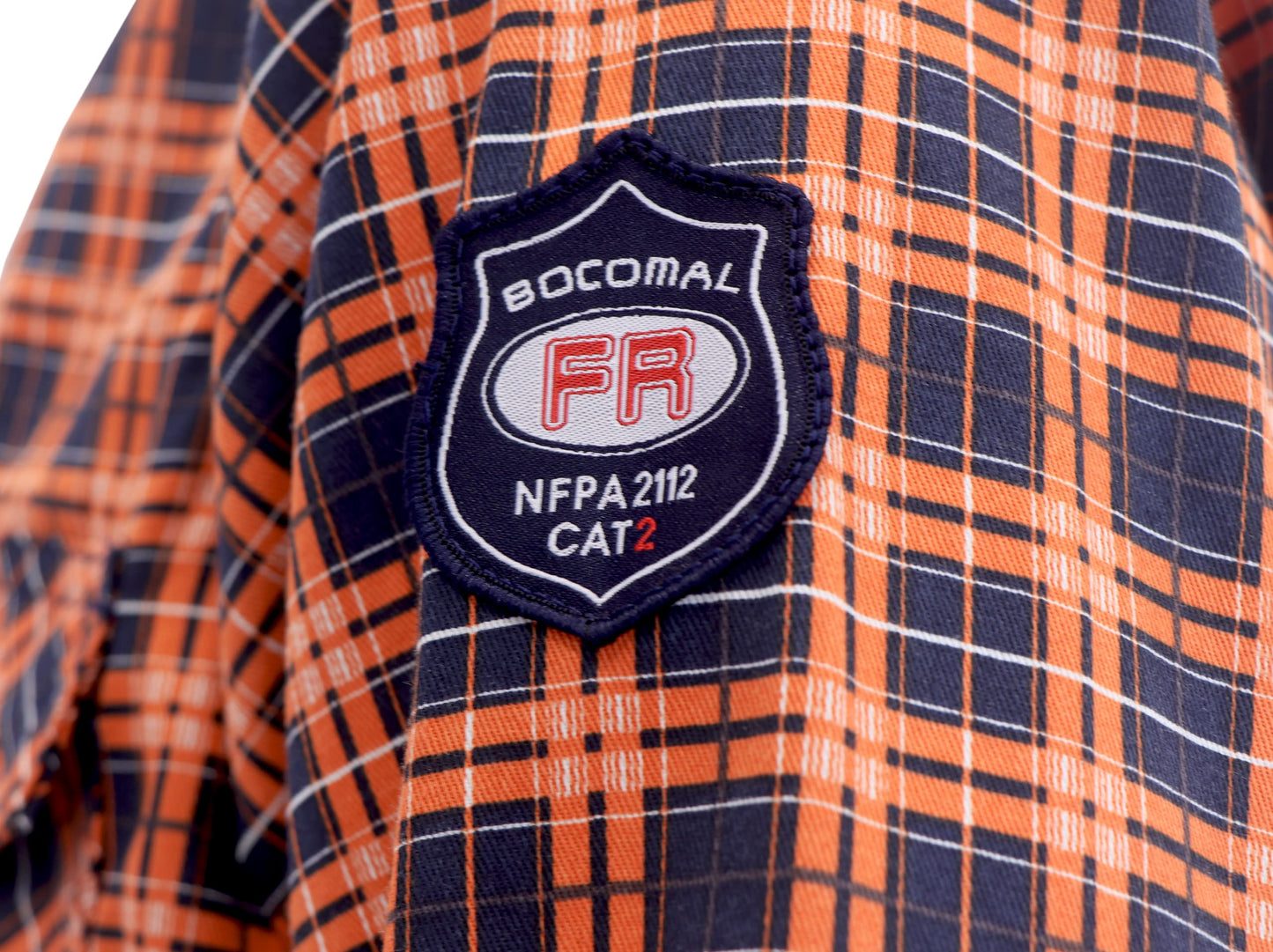 BOCOMAL FR Shirts Flame Resistant NFPA2112/CAT2 6.5oz Light Weight Printed Fire Retardant Plaid Shirt