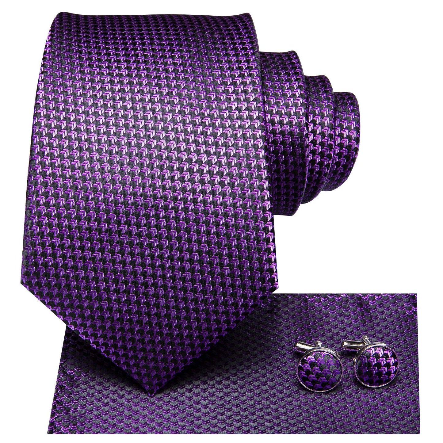 Dubulle Mens Paisley Striped Tie Silk Mens Necktie and PocketSquare Cufflinks Set Wedding Fomral Party