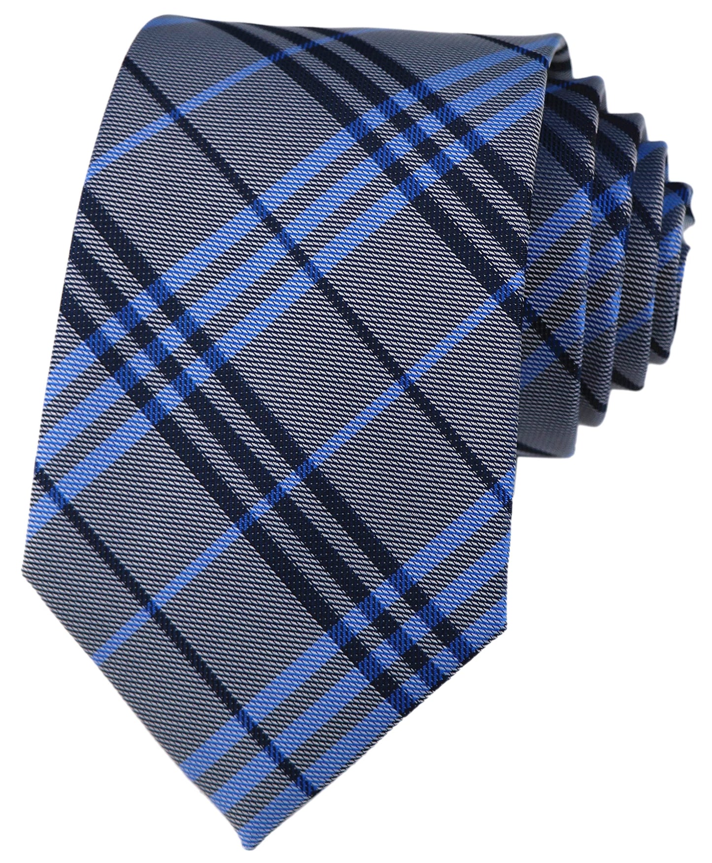 Kihatwin Men's Gingham Check Stripe Ties Pattern Business Formal Designer Neckties 3.15"