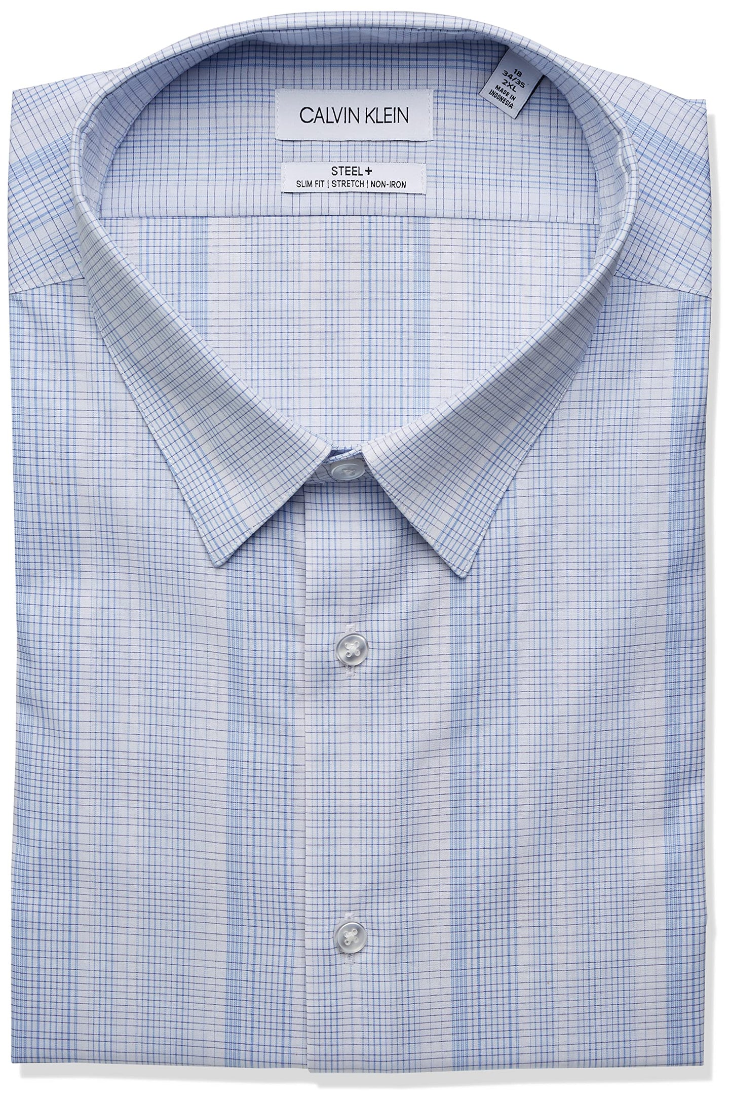 Calvin Klein Men's Non Iron Regular Fit Herringbone French Cuff Dress Shirt