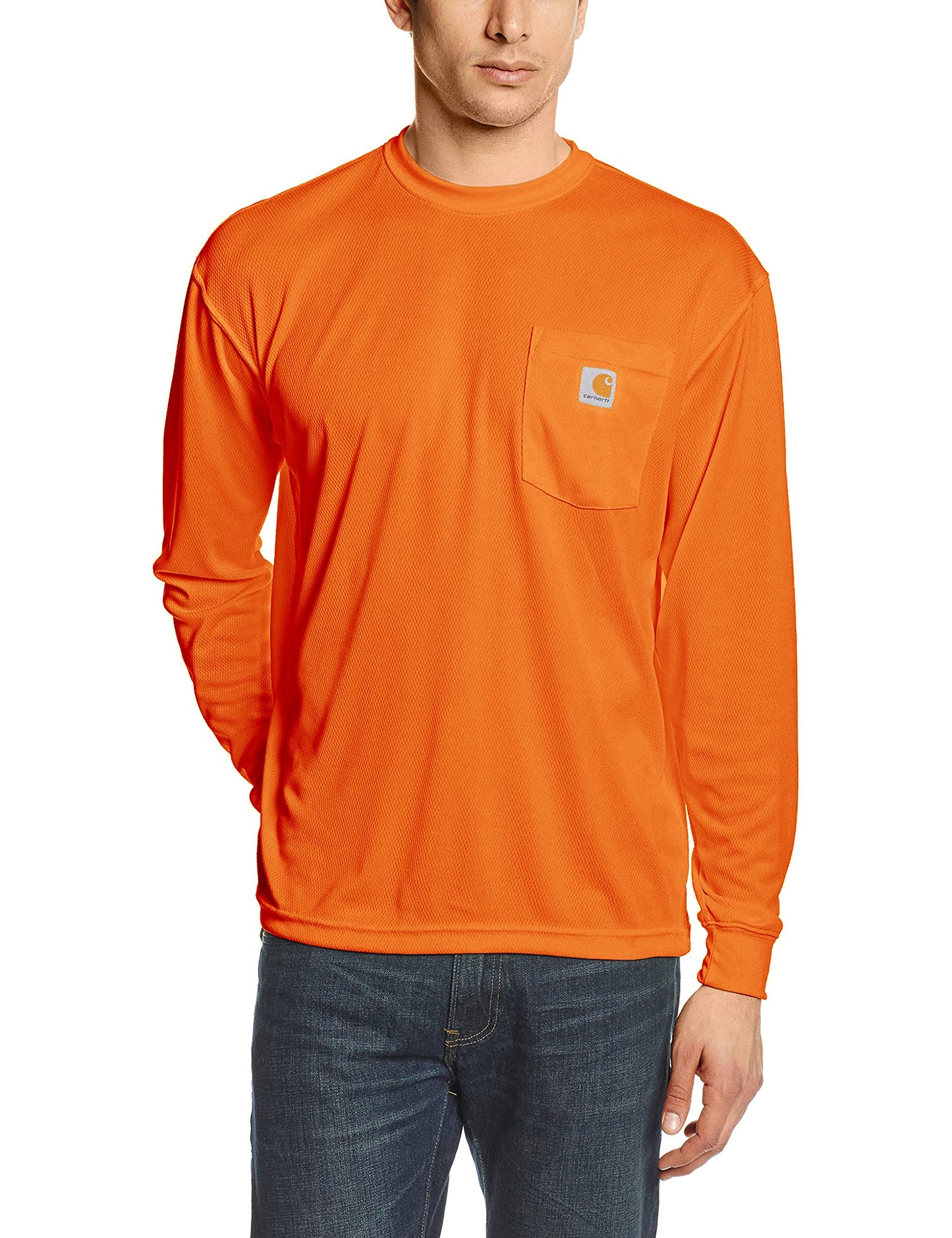 Carhartt Men's High-Visibility Force Relaxed Fit Lightweight Color Enhanced Long-Sleeve Pocket T-Shirt