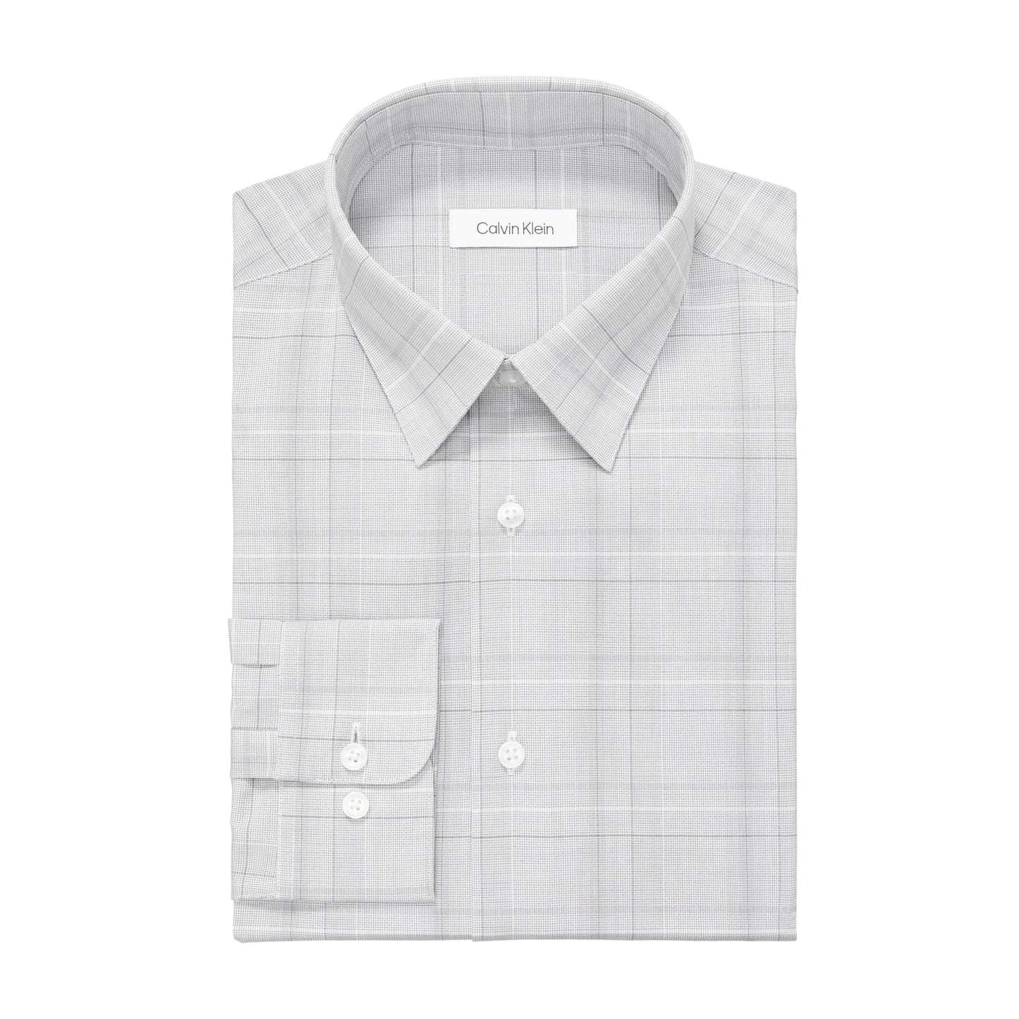 Calvin Klein Men's Non Iron Regular Fit Herringbone French Cuff Dress Shirt