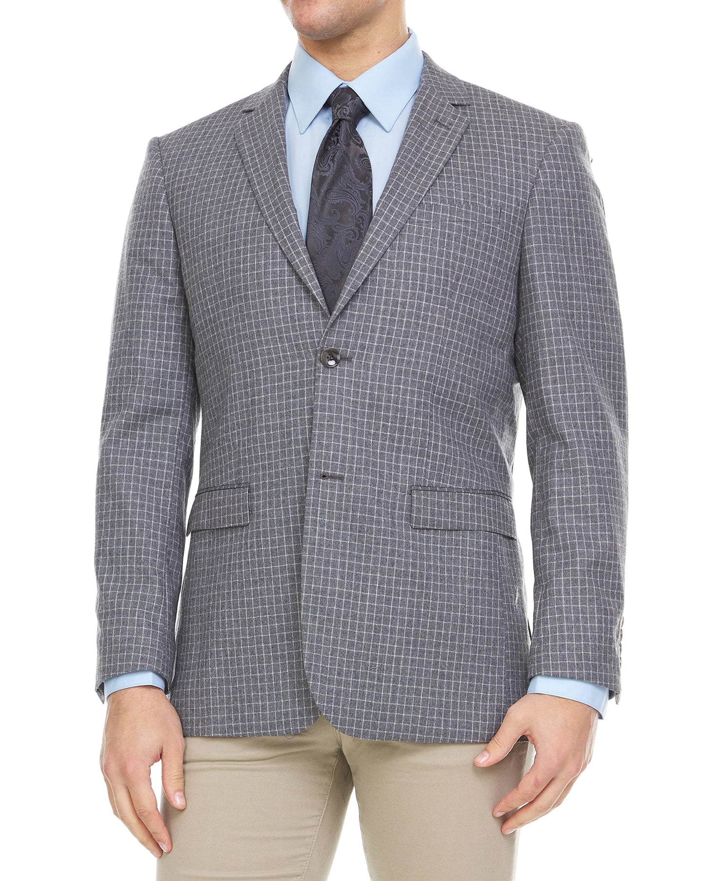 Adam Baker Men's Single Breasted Ultra Slim Fit Wool Blazer/Sport Coat - Many Styles and Colors