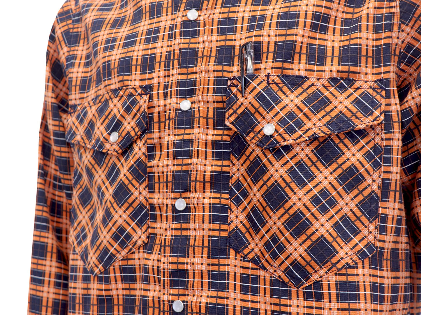 BOCOMAL FR Shirts Flame Resistant NFPA2112/CAT2 6.5oz Light Weight Printed Fire Retardant Plaid Shirt