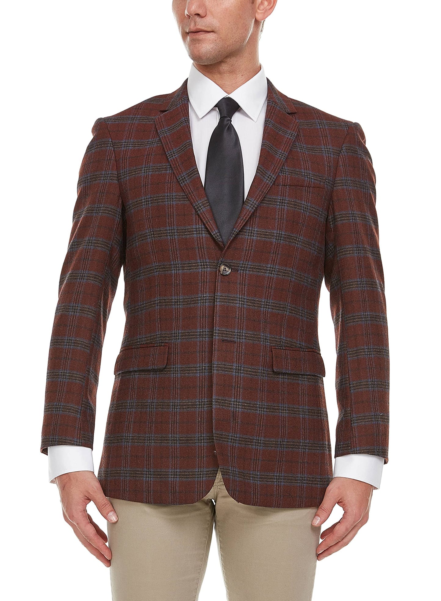 Adam Baker Men's Single Breasted Ultra Slim Fit Wool Blazer/Sport Coat - Many Styles and Colors