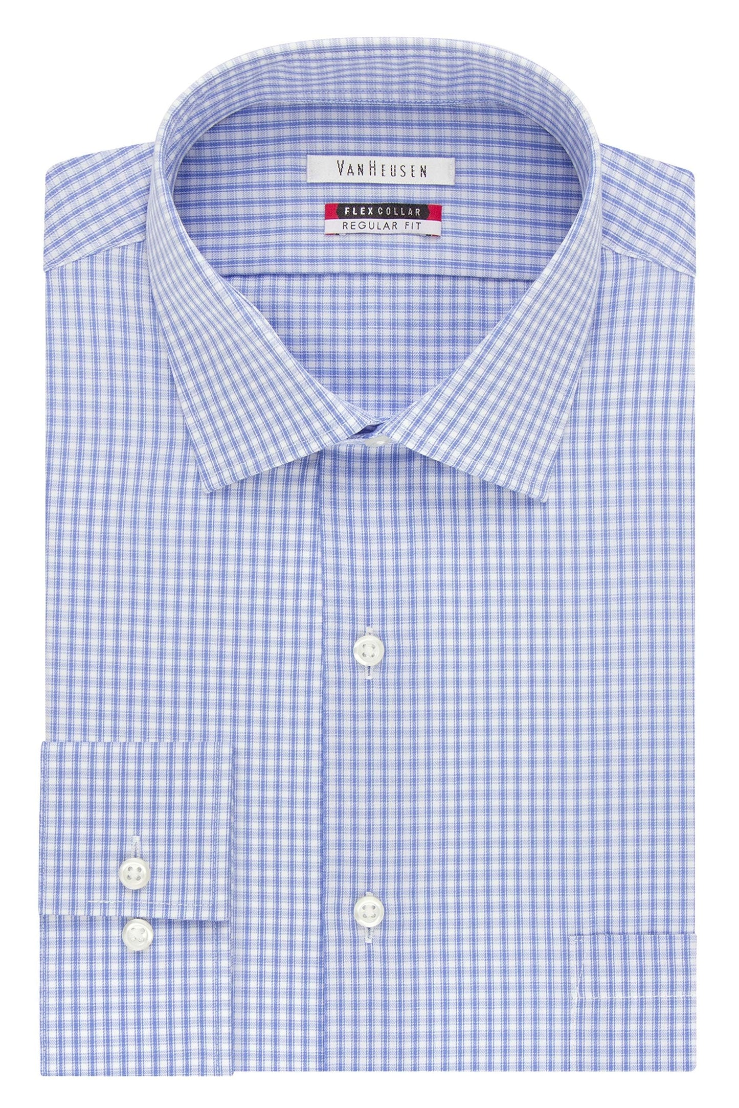 Van Heusen Men's Dress Shirt Regular Fit Flex Collar Check