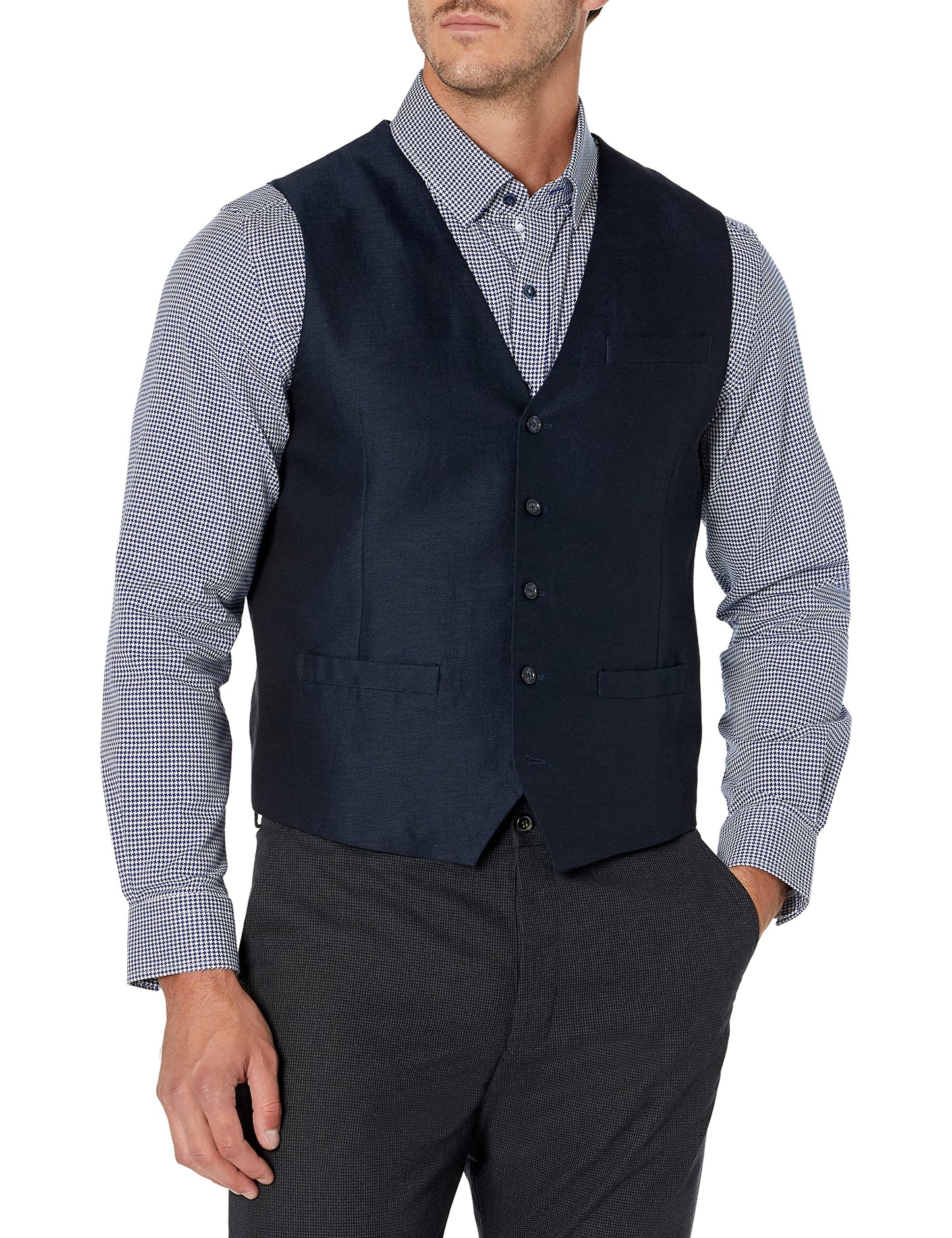 Perry Ellis Men's Linen Suit Vest