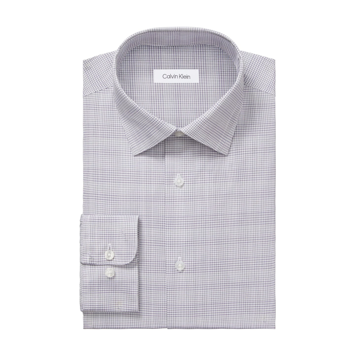 Calvin Klein Men's Non Iron Regular Fit Herringbone French Cuff Dress Shirt