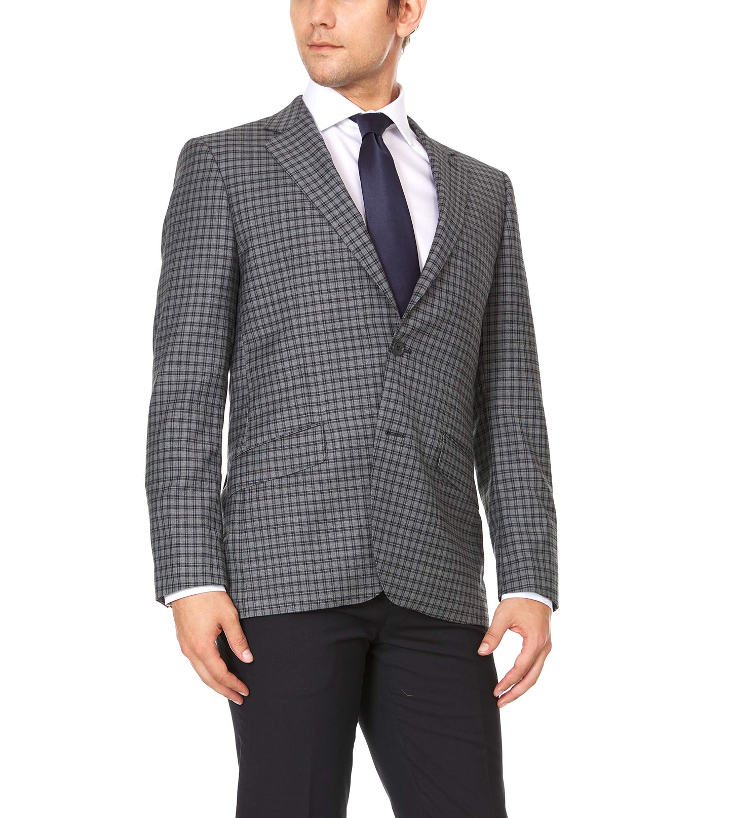 Adam Baker Men's Single Breasted Ultra Slim Fit Wool Blazer/Sport Coat - Many Styles and Colors