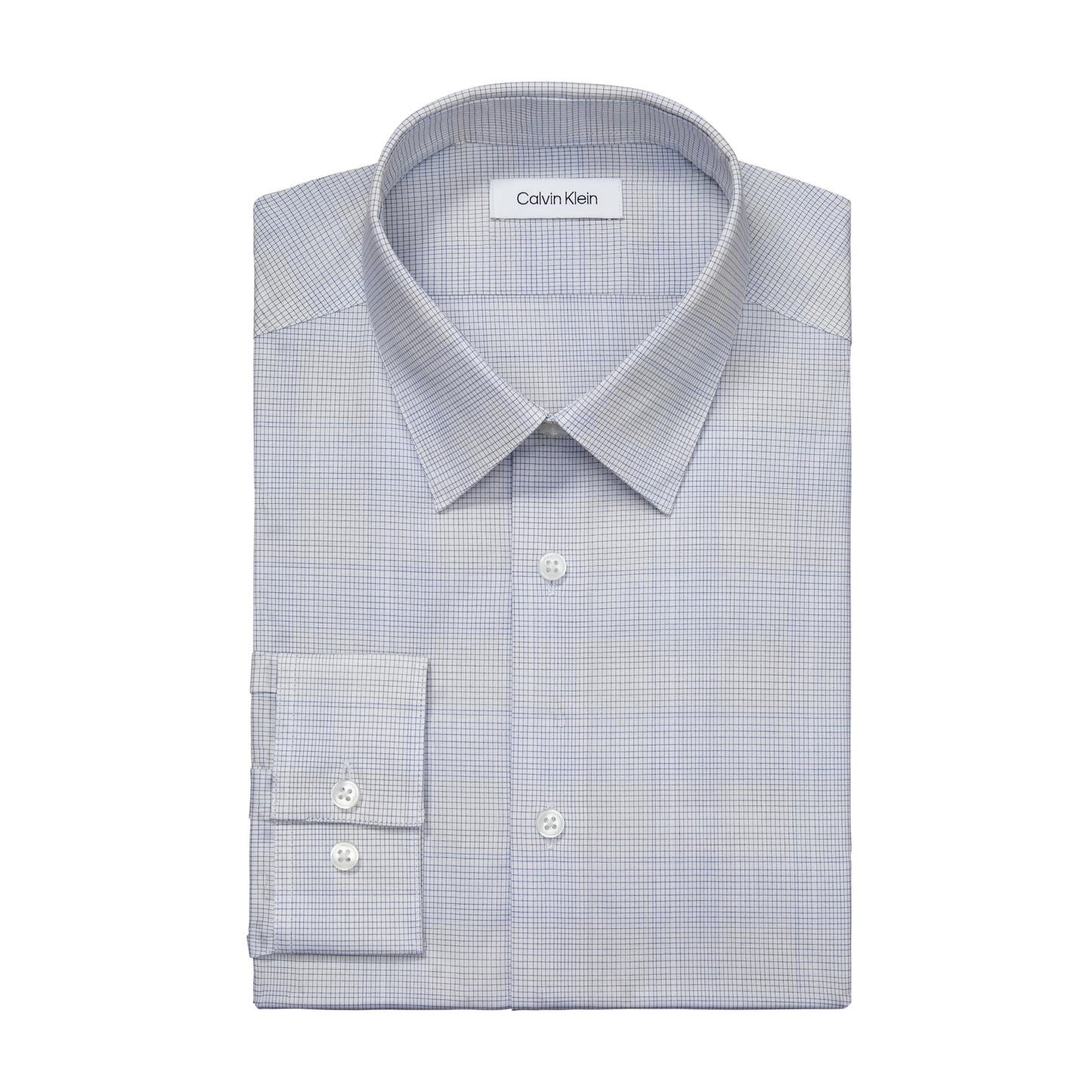 Calvin Klein Men's Non Iron Regular Fit Herringbone French Cuff Dress Shirt