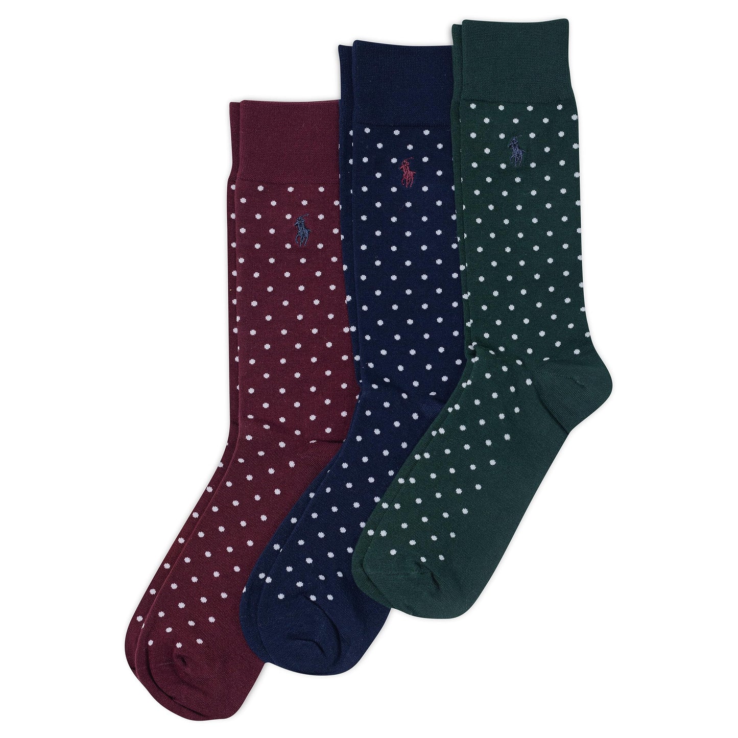 POLO RALPH LAUREN mens Argyle Pattern Dress Crew Socks - 3 Pair Pack - Soft Lightweight Cotton Comfort