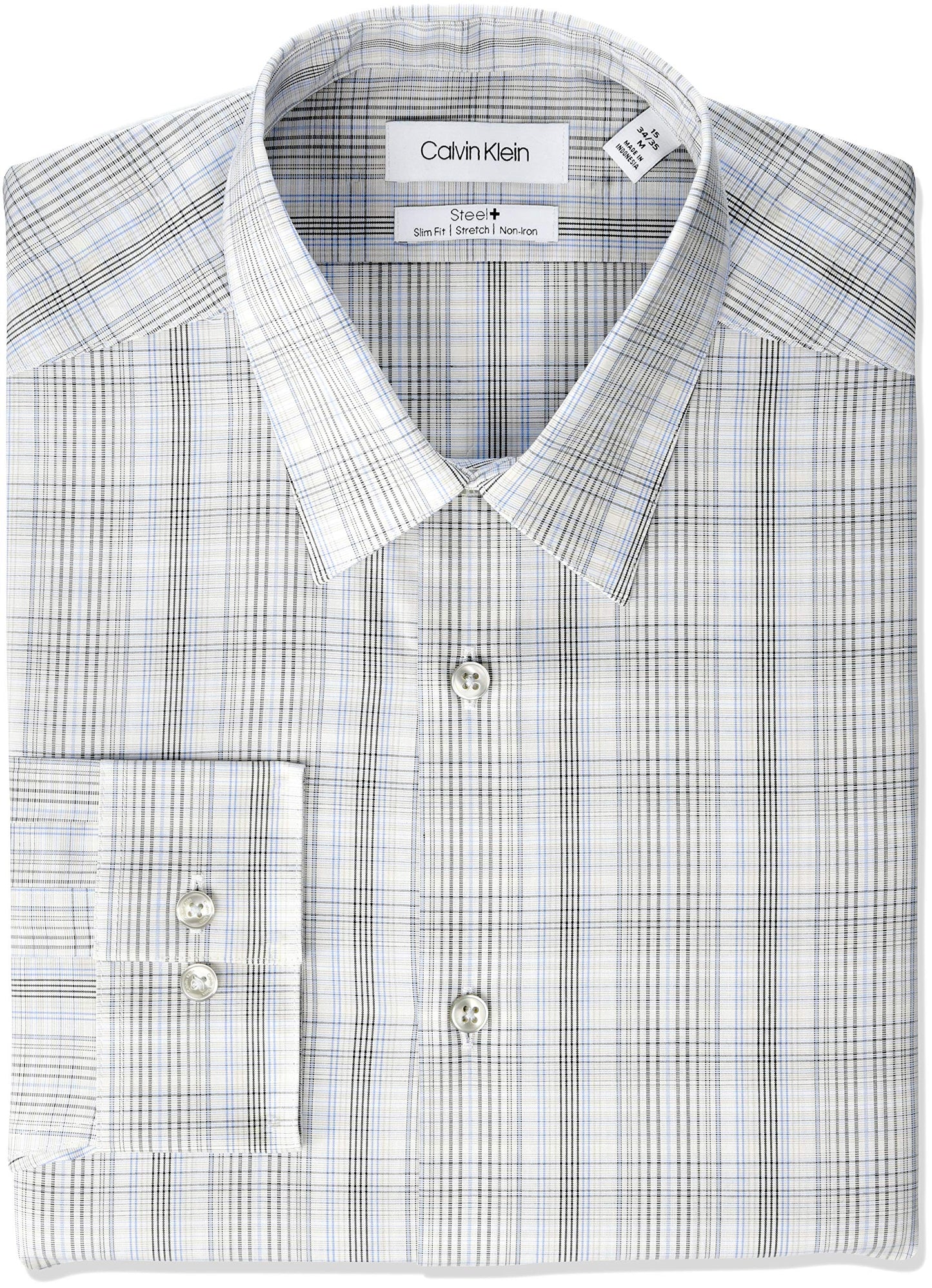 Calvin Klein Men's Non Iron Regular Fit Herringbone French Cuff Dress Shirt