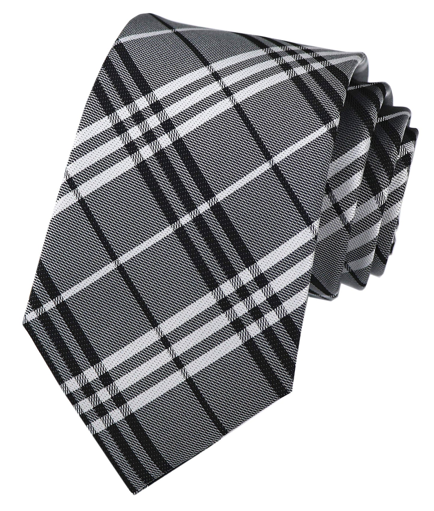 Kihatwin Men's Gingham Check Stripe Ties Pattern Business Formal Designer Neckties 3.15"