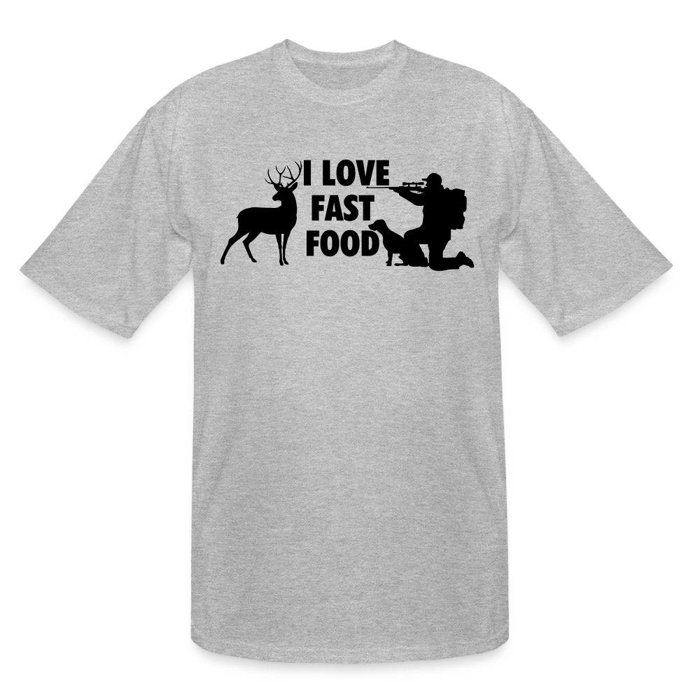 "I Love Fast Food" Men's Tall T-Shirt - heather gray