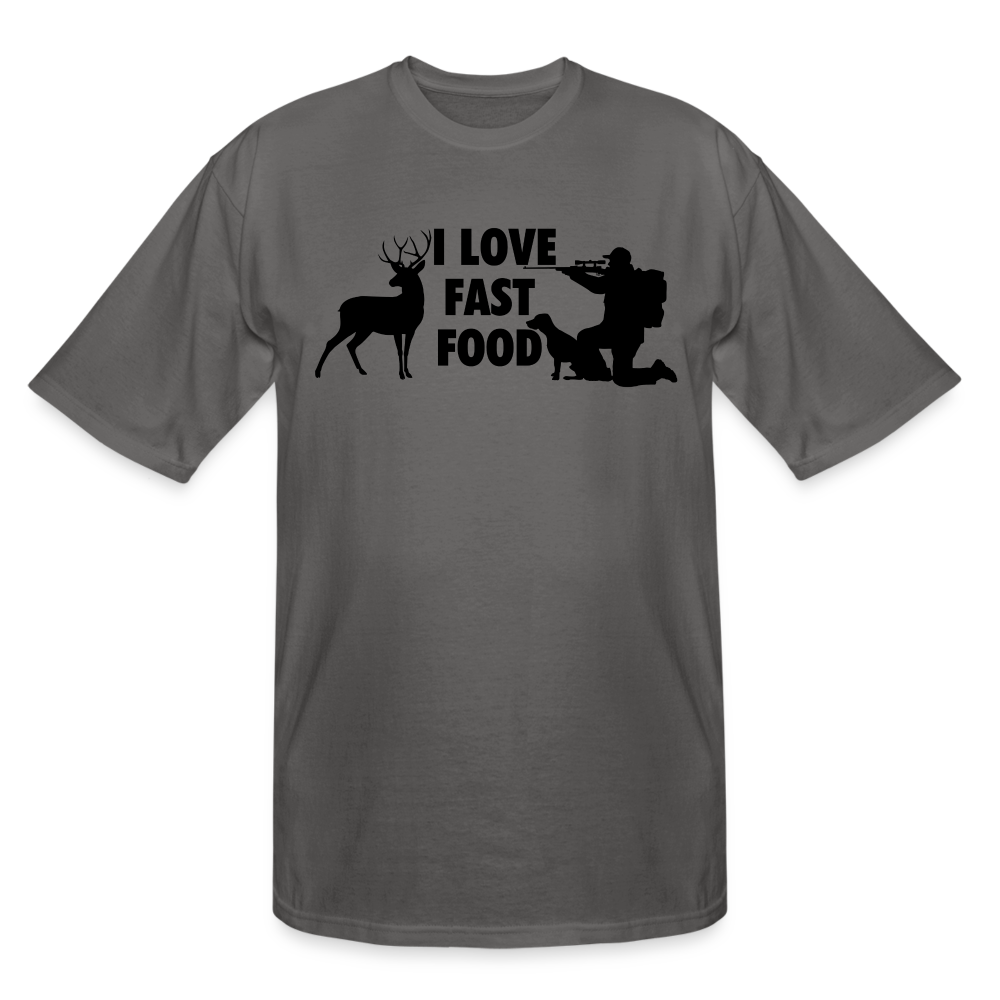 "I Love Fast Food" Men's Tall T-Shirt - charcoal