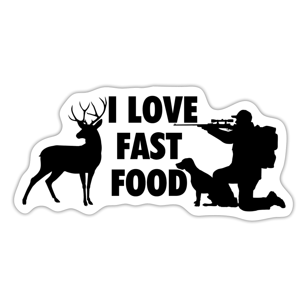 "I Love Fast Food" Sticker - white matte