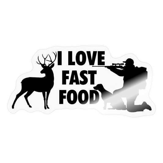 "I Love Fast Food" Sticker - transparent glossy