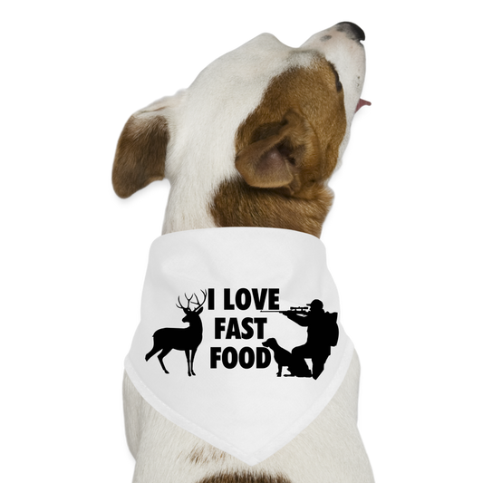 "I Love Fast Food" Dog Bandana - white