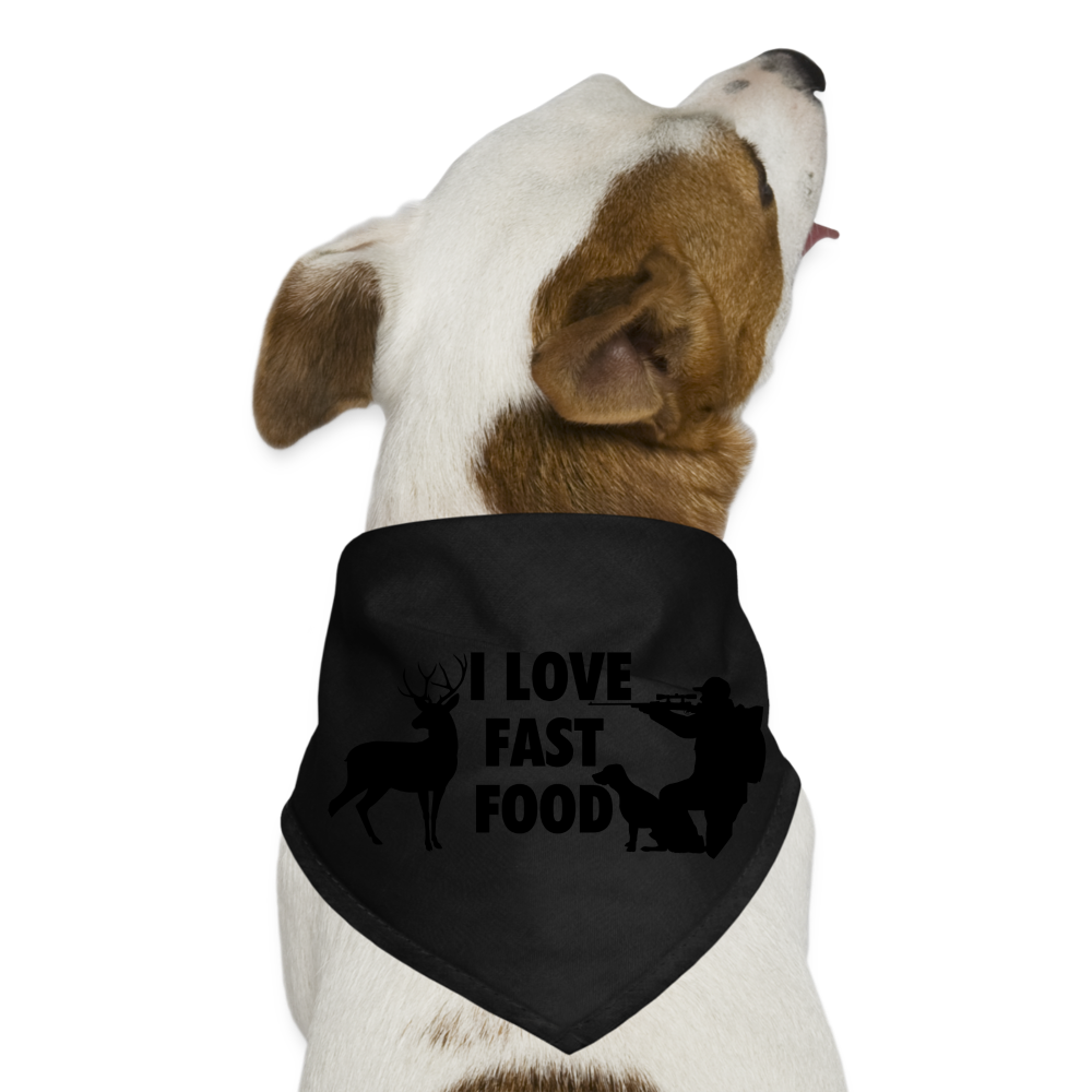 "I Love Fast Food" Dog Bandana - black